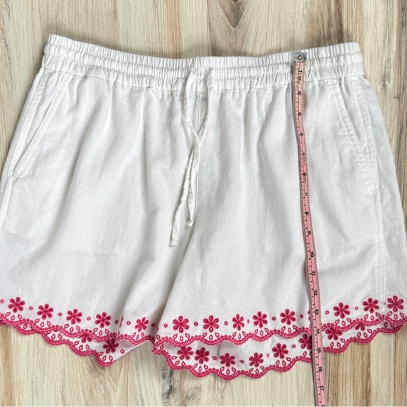 J.Crew Pink Embroidered Linen Shorts Size Medium NWT - Picture 8 of 11